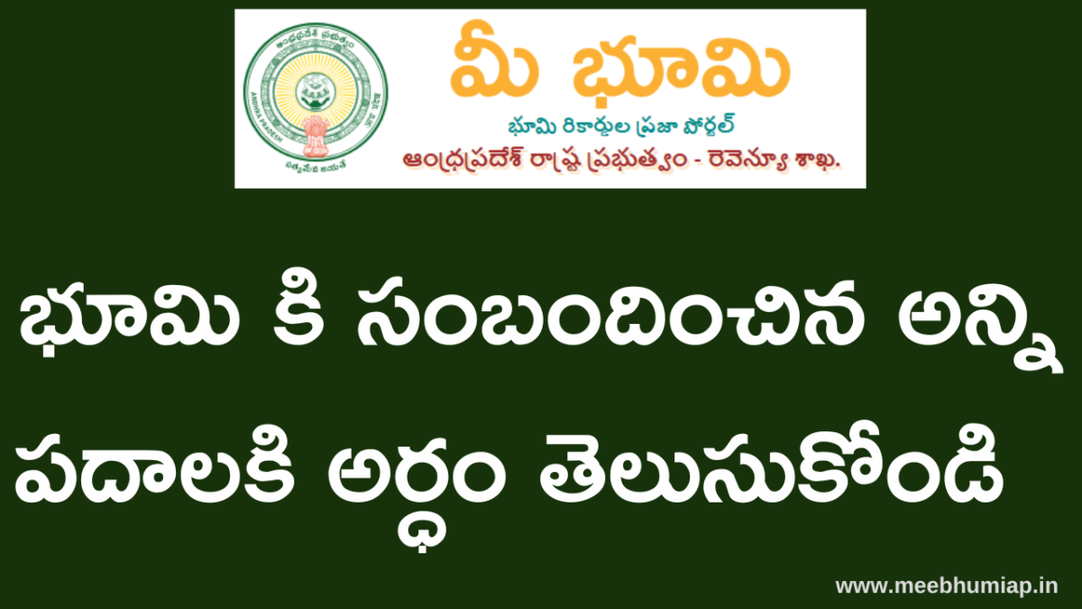 అడంగల్, 1B, మ్యుటేషన్, భూమి పటం, EC , పట్టాదారు పాసుబుక్ అంటే అర్ధం తెలుసా ?